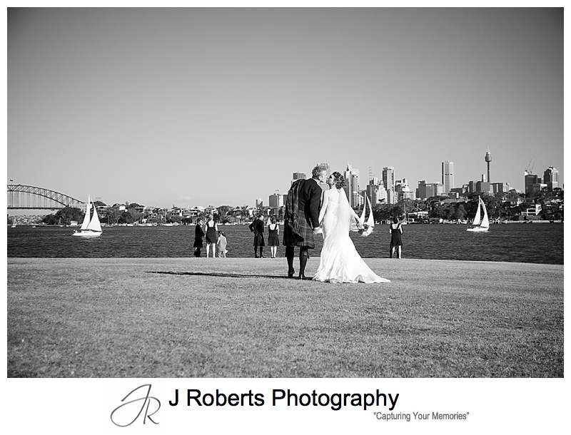 Bridal party for photographs at Clark Point Woolwich - sydney wedding photographer 